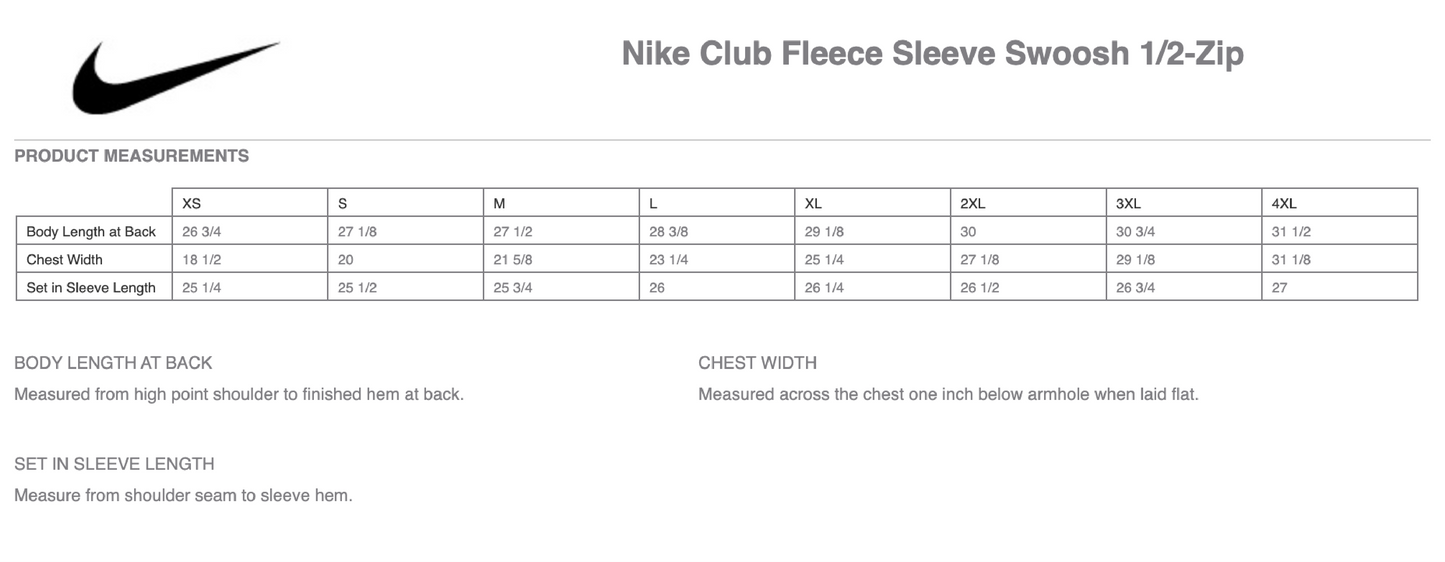 Men's Nike Club Fleece Sleeve Swoosh 1/2-Zip (Brochure)