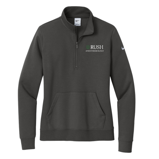 Women's Nike Club Fleece Sleeve Swoosh 1/2-Zip (RUSH Anesthesiology)