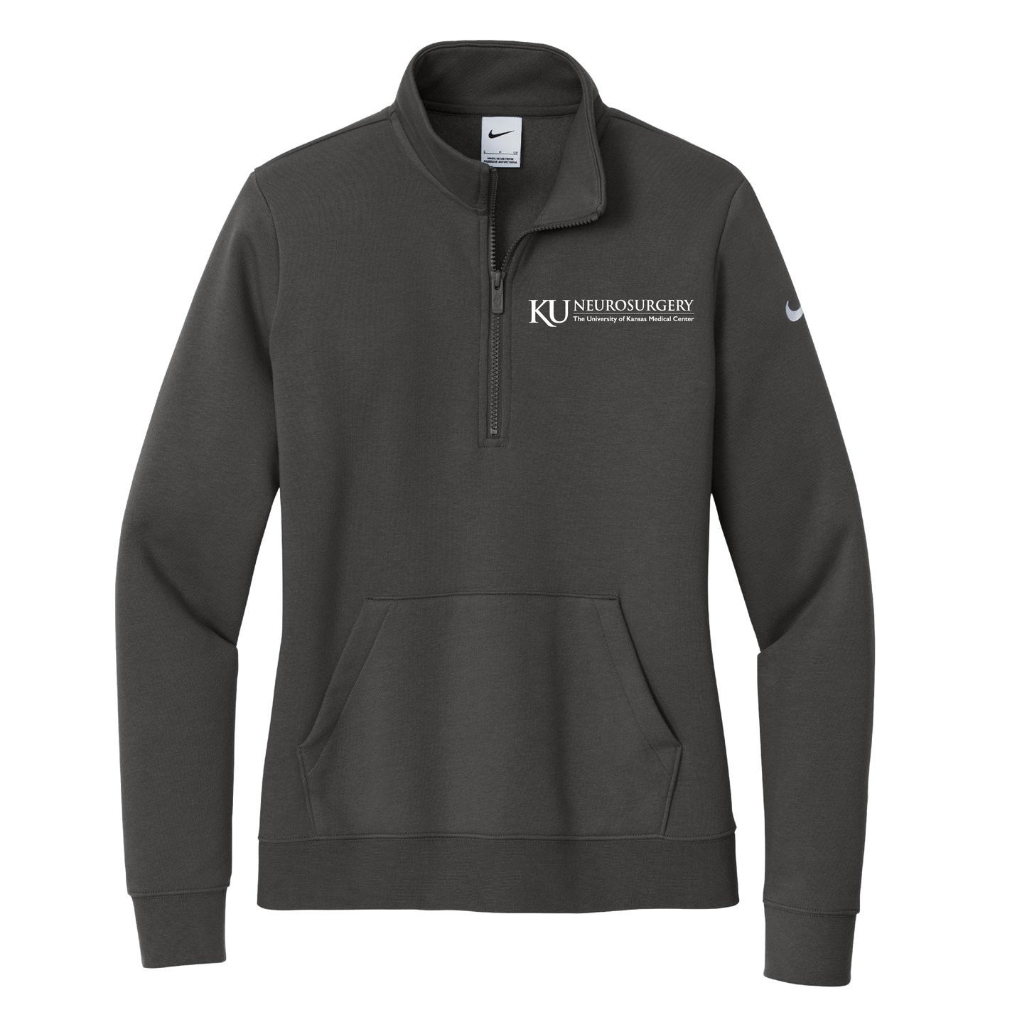 Women's Nike Club Fleece Sleeve Swoosh 1/2-Zip (KU Neuro)
