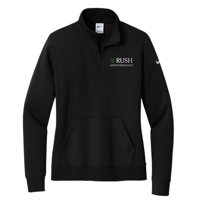 Women's Nike Club Fleece Sleeve Swoosh 1/2-Zip (RUSH Anesthesiology)