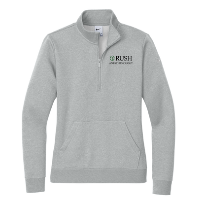 Women's Nike Club Fleece Sleeve Swoosh 1/2-Zip (RUSH Anesthesiology)