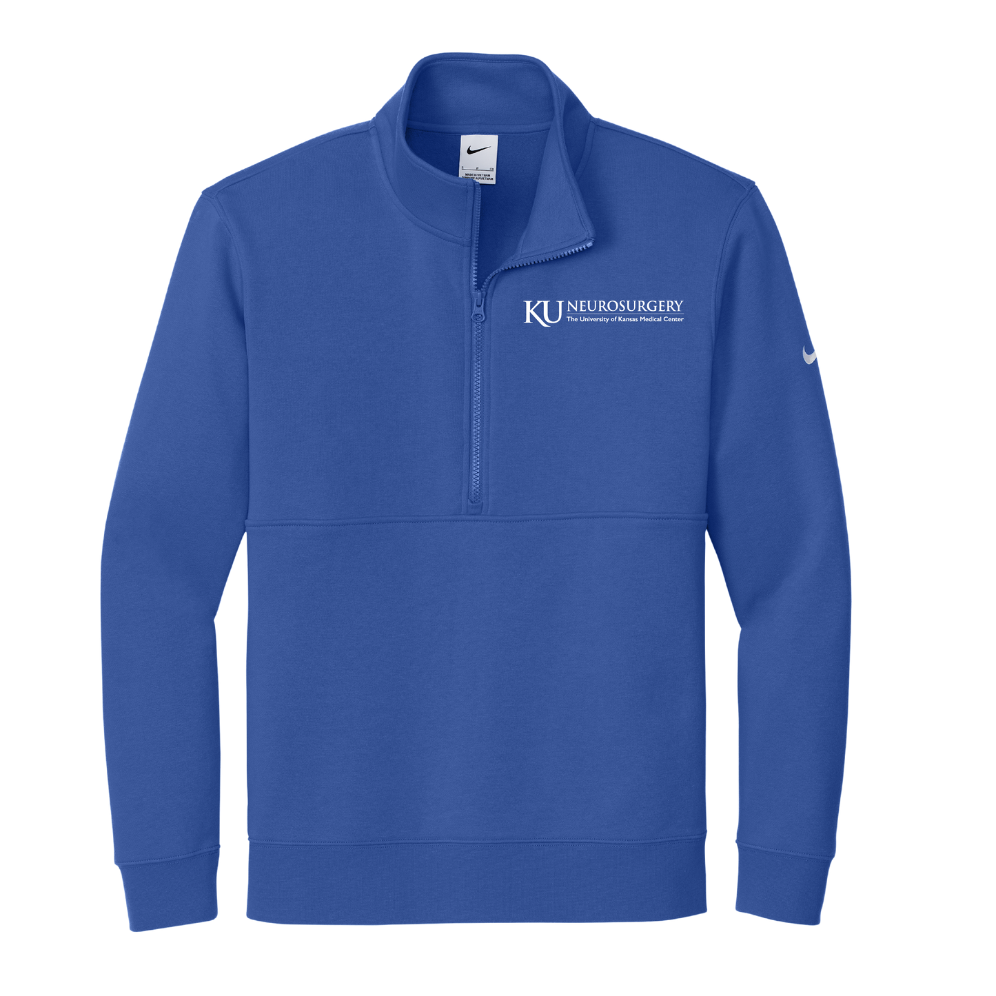 Men's Nike Club Fleece Sleeve Swoosh 1/2-Zip (KU Neuro)