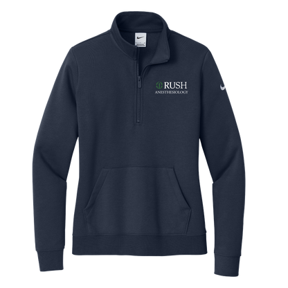 Women's Nike Club Fleece Sleeve Swoosh 1/2-Zip (RUSH Anesthesiology)