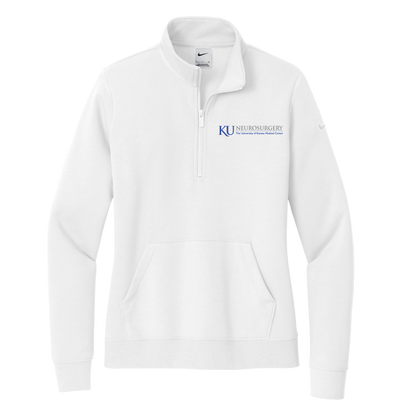 Women's Nike Club Fleece Sleeve Swoosh 1/2-Zip (KU Neuro)